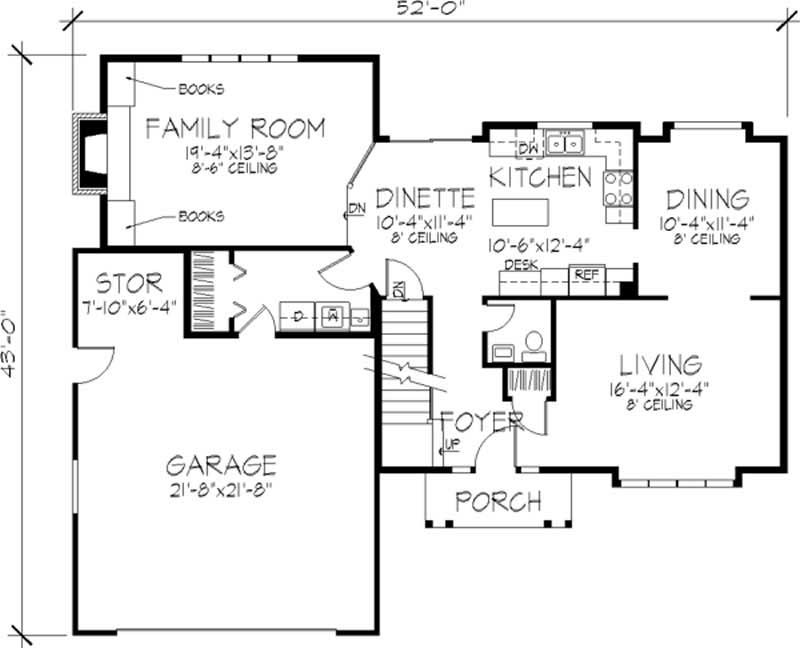 Floor Plan First Story of Colonial Plan #146-2855