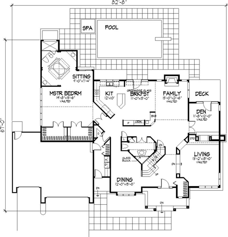 Floor Plan First Story of Country Plan #146-2858