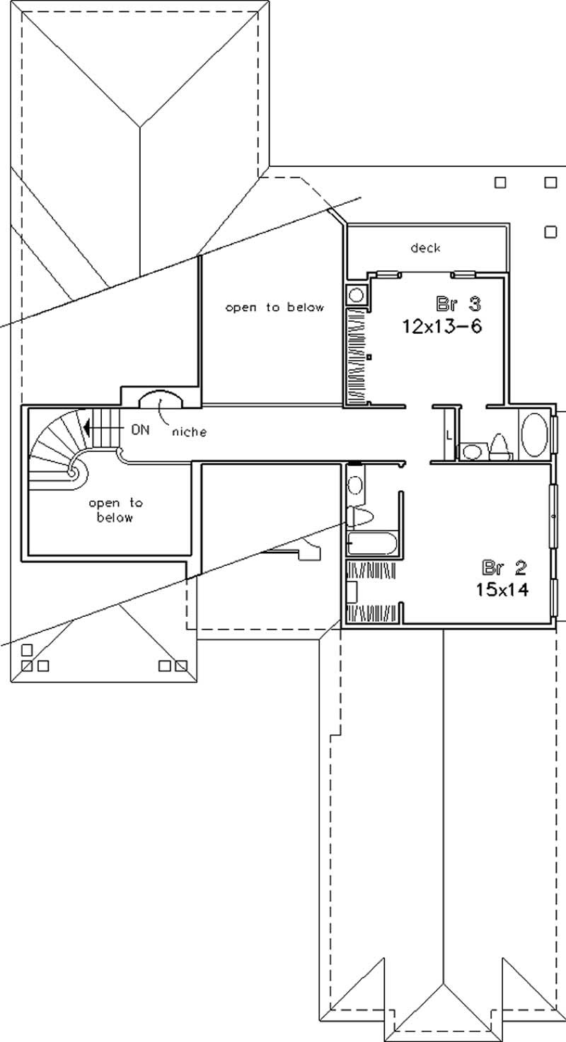 Floor Plan Second Story of Cape Cod Plan #146-2859