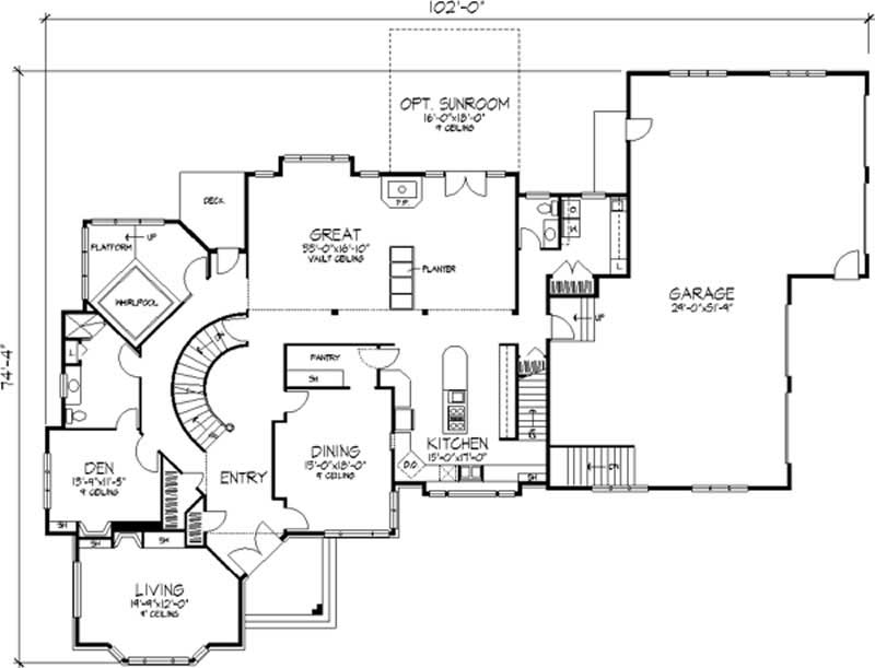 Floor Plan First Story of Colonial Plan #146-2864