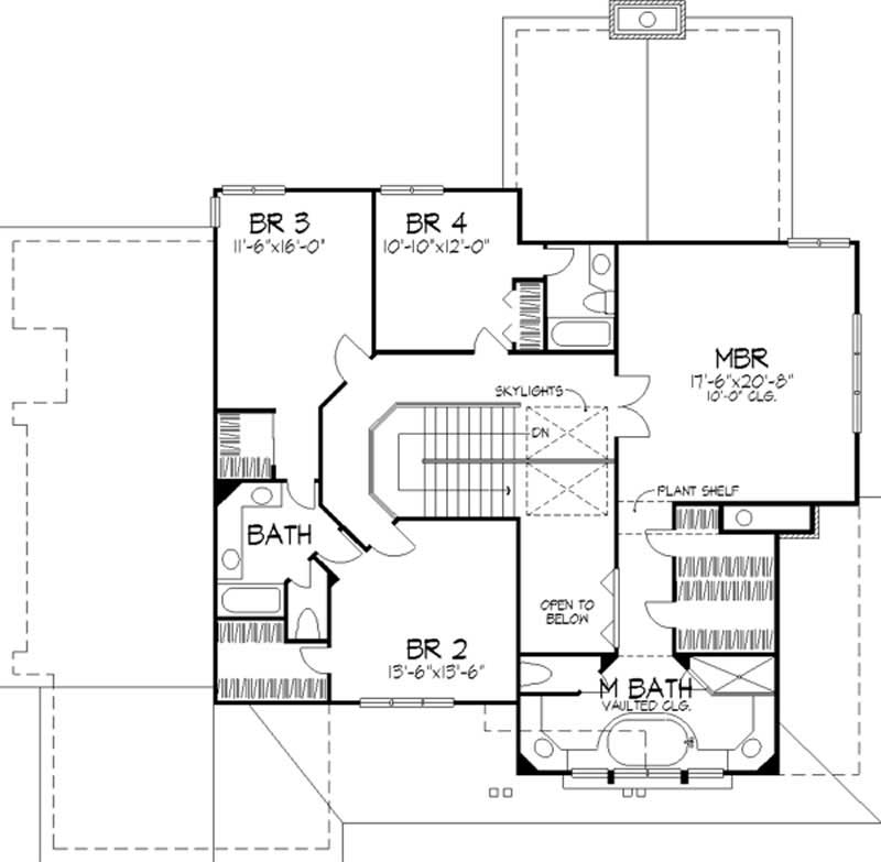 Floor Plan Second Story of Country Plan #146-2867