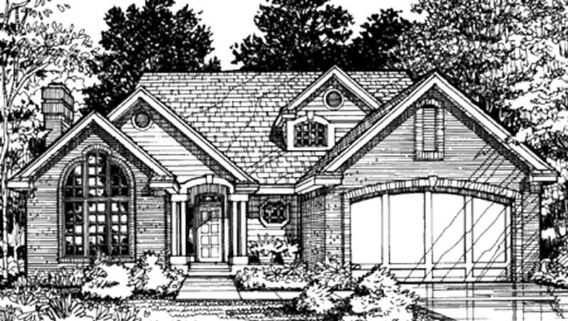 Front view of Cottage home (ThePlanCollection: House Plan #146-2868)