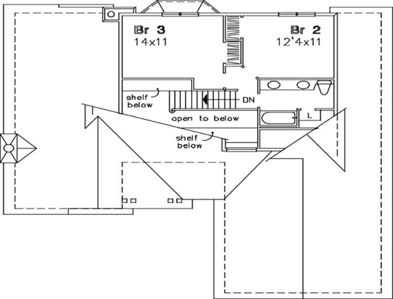 Floor Plan Second Story of Cape Cod Plan #146-2868