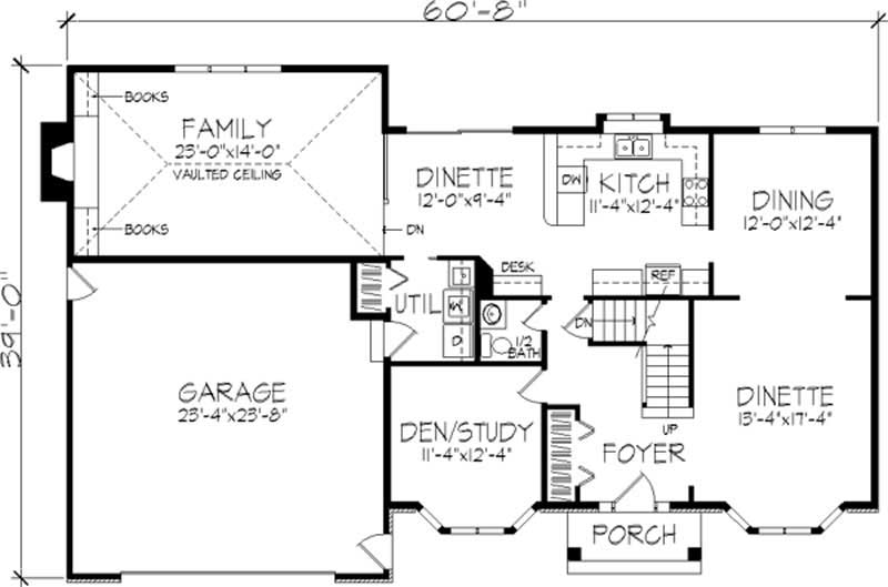 Floor Plan First Story of Colonial Plan #146-2872