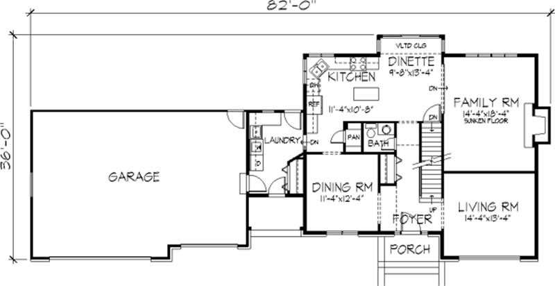 Floor Plan First Story of Tudor Plan #146-2880
