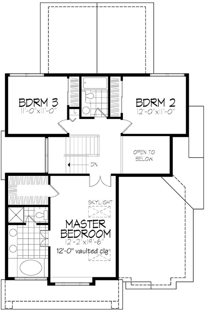 Floor Plan Second Story of Country Plan #146-2885