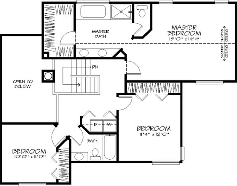 Floor Plan Second Story of Country Plan #146-2888