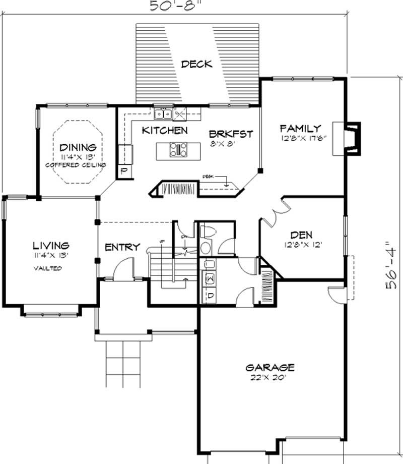 Floor Plan First Story of Country Plan #146-2890