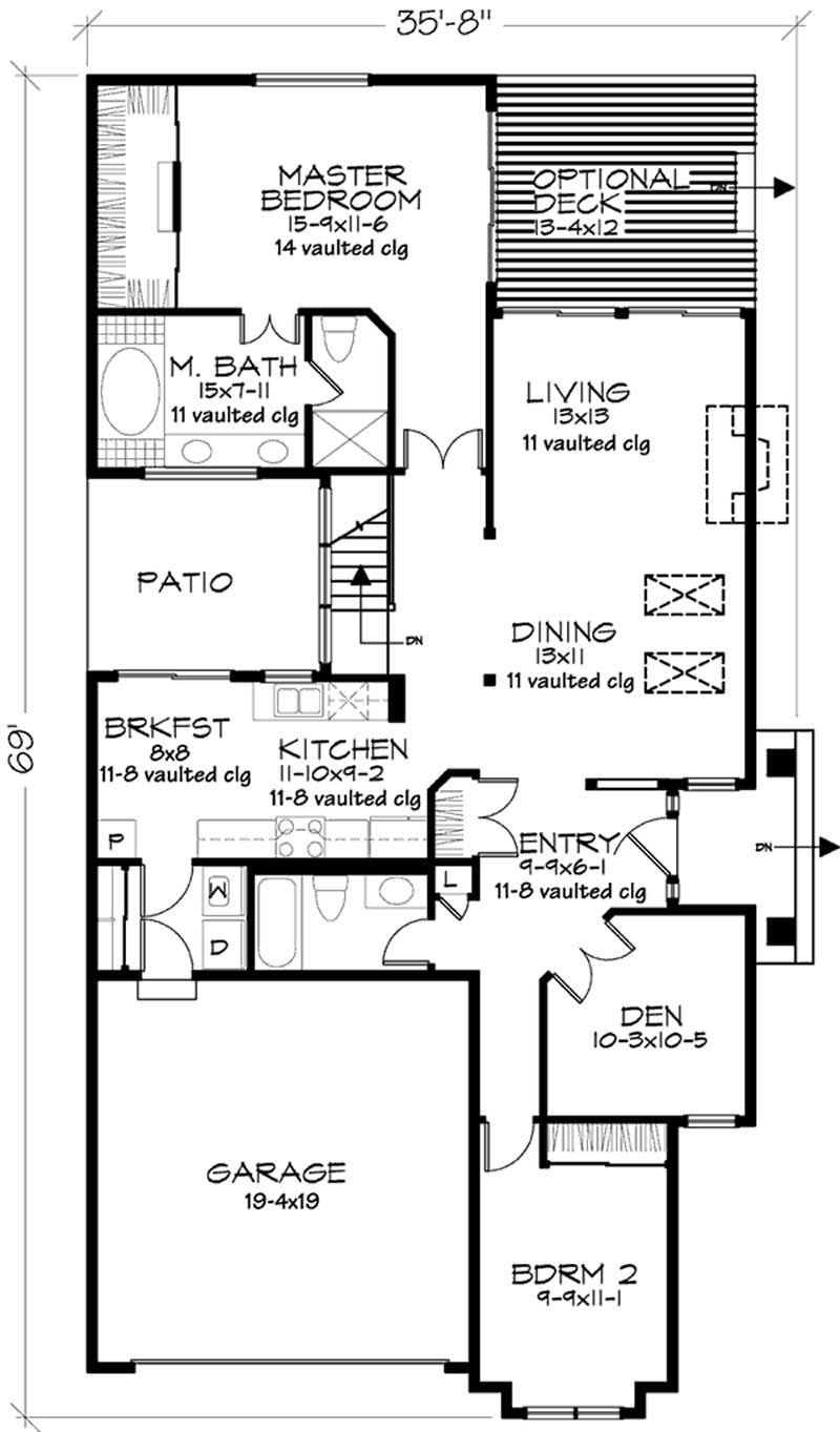 Floor Plan First Story of Country Plan #146-2891