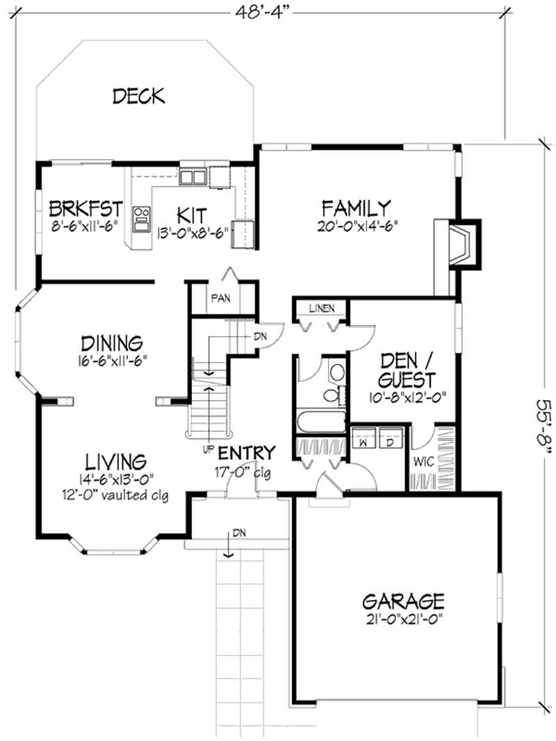 Floor Plan First Story of Country Plan #146-2892