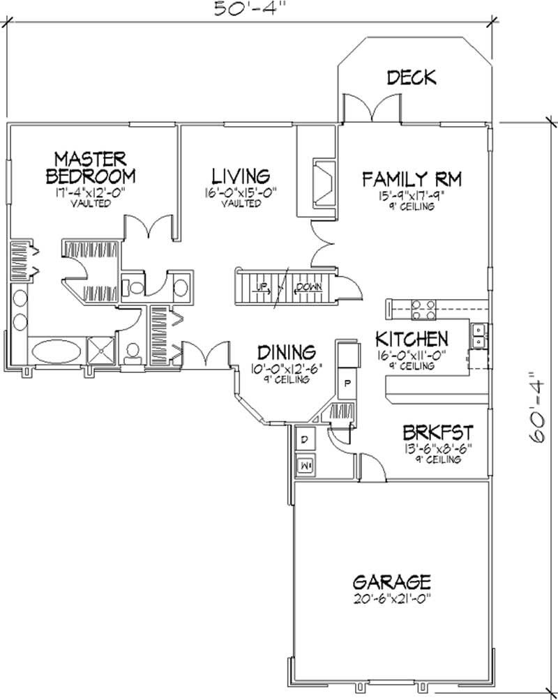 Floor Plan First Story of Cape Cod Plan #146-2895