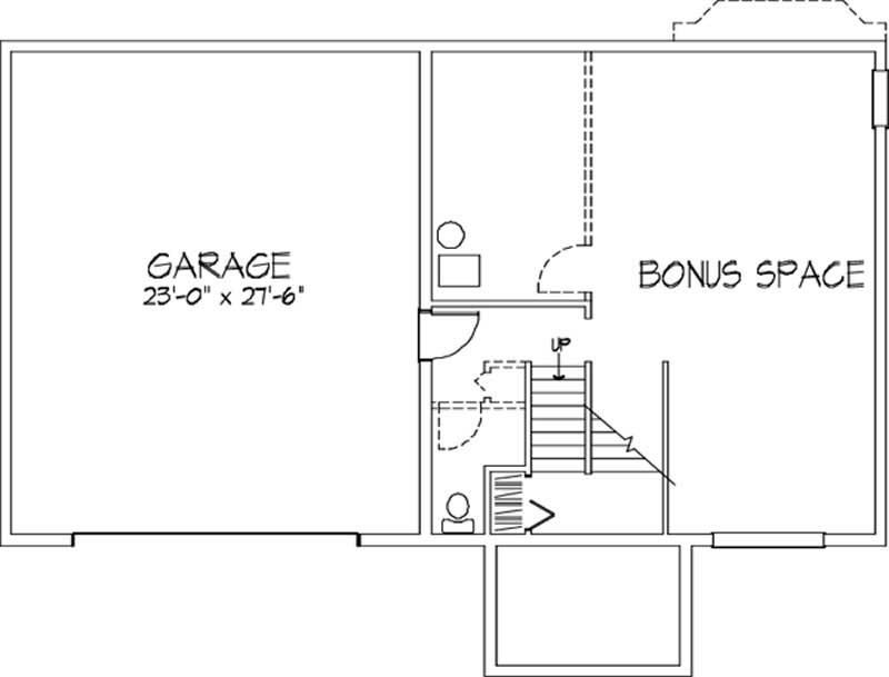 Floor Plan Basement of Cape Cod Plan #146-2897