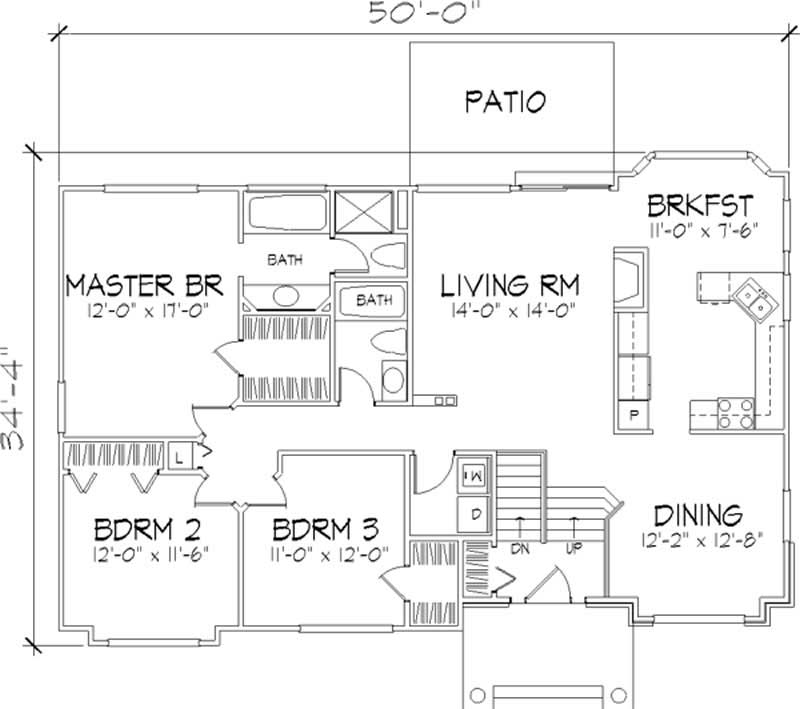 Floor Plan First Story of Cape Cod Plan #146-2897