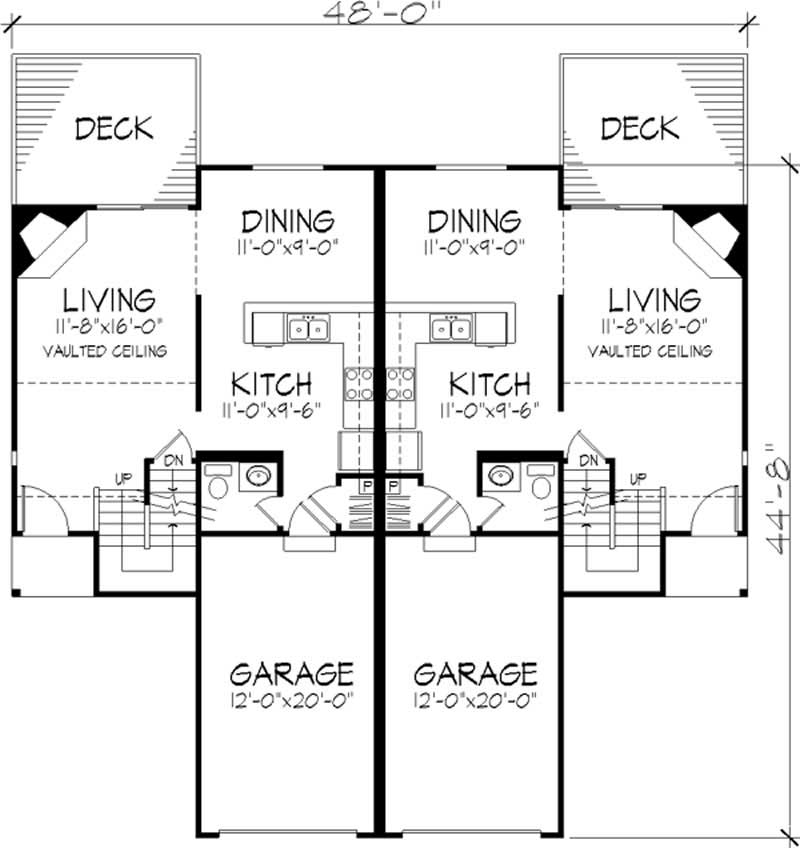 Floor Plan First Story of Multi-Unit Plan #146-2903