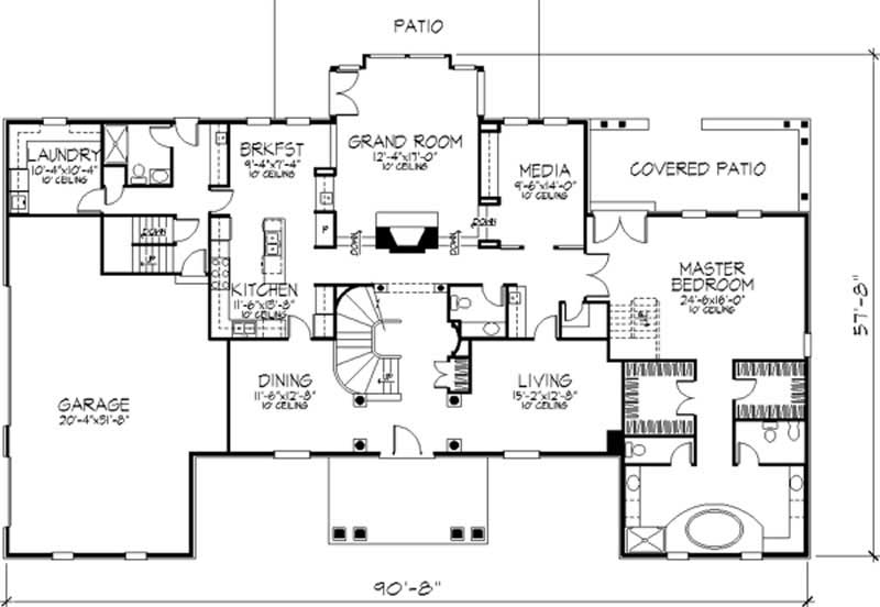 Floor Plan First Story of Cape Cod Plan #146-2907