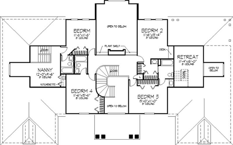 Floor Plan Second Story of Cape Cod Plan #146-2907