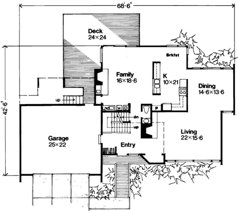 Floor Plan First Story of Contemporary Plan #146-2908