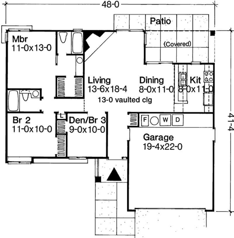 Floor Plan First Story of Country Plan #146-2910