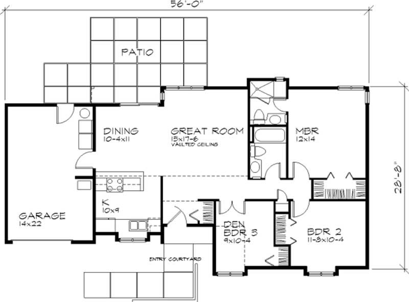 Floor Plan First Story of Country Plan #146-2911
