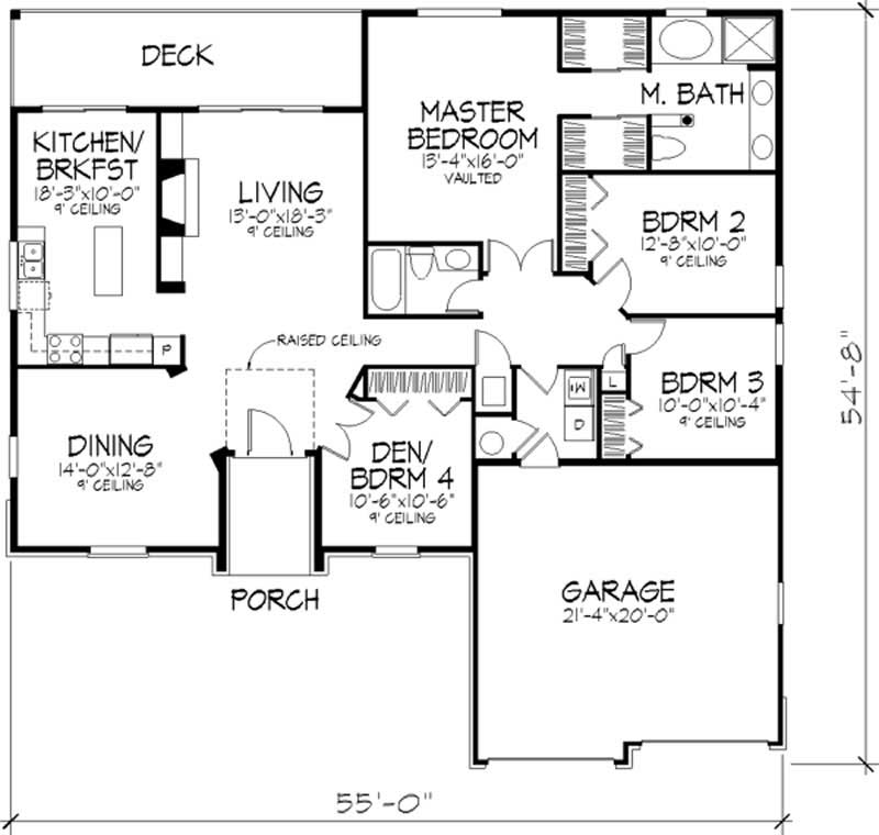 Floor Plan First Story of European Plan #146-2912