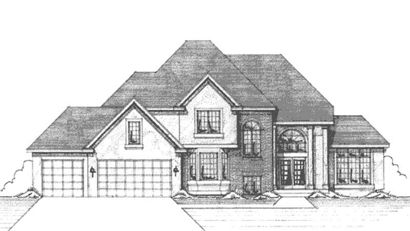 Home Plan Front Elevation of this 3-Bedroom,2714 Sq Ft Plan -146-2916