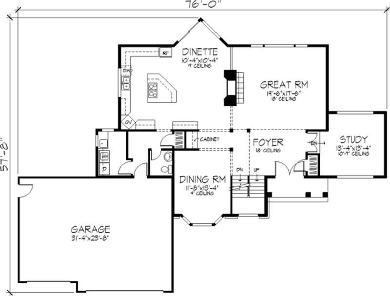 Floor Plan First Story of European Plan #146-2916