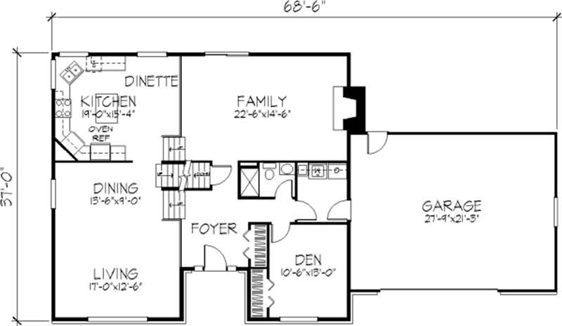 Floor Plan First Story of Modern Plan #146-2918
