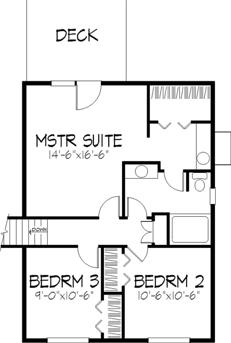 Floor Plan Second Story of Modern Plan #146-2918