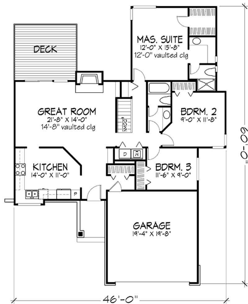 Floor Plan First Story of Country Plan #146-2922