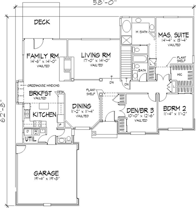 Floor Plan First Story of Country Plan #146-2923