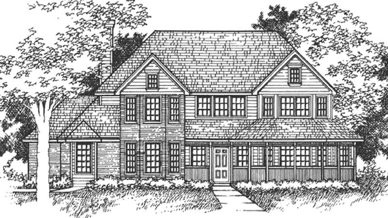 Front view of Country home (ThePlanCollection: House Plan #146-2925)