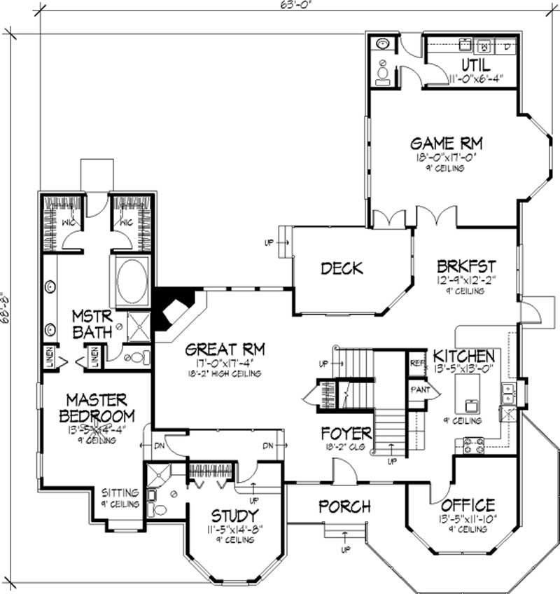 Floor Plan First Story of Country Plan #146-2925