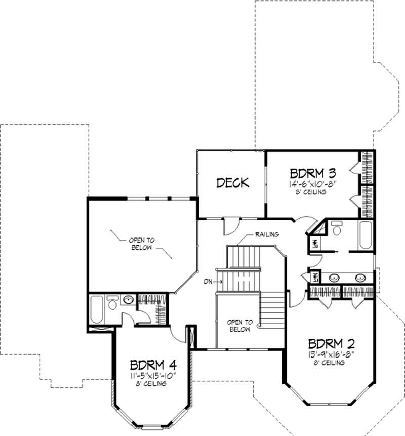 Floor Plan Second Story of Country Plan #146-2925