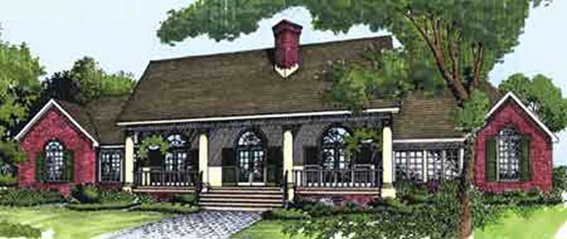Front view of Colonial home (ThePlanCollection: House Plan #146-2927)