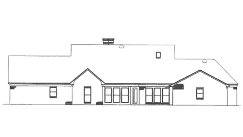Home Plan Rear Elevation of this 4-Bedroom,2276 Sq Ft Plan -146-2927
