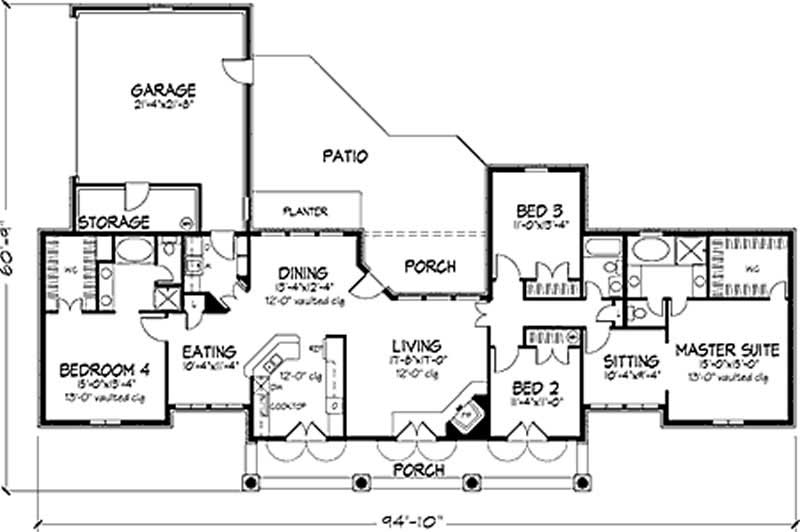 Floor Plan First Story of Colonial Plan #146-2927