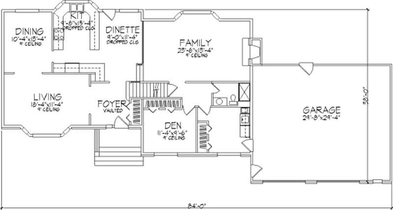 Floor Plan First Story of Country Plan #146-2932