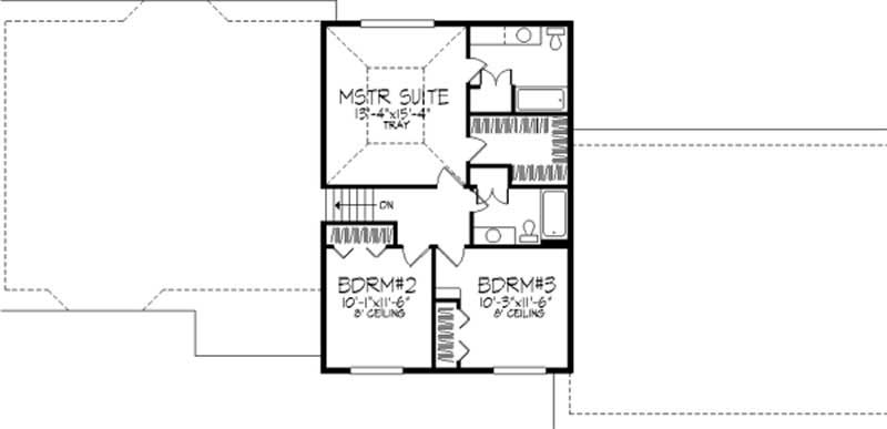 Floor Plan Second Story of Country Plan #146-2932