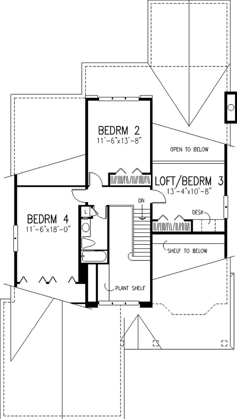 Floor Plan Second Story of Cape Cod Plan #146-2943