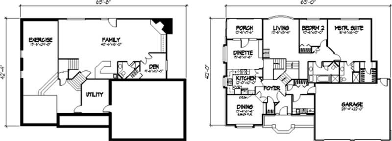 Floor Plan First Story of Cape Cod Plan #146-2944