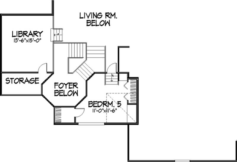 Floor Plan Second Story of Cape Cod Plan #146-2944