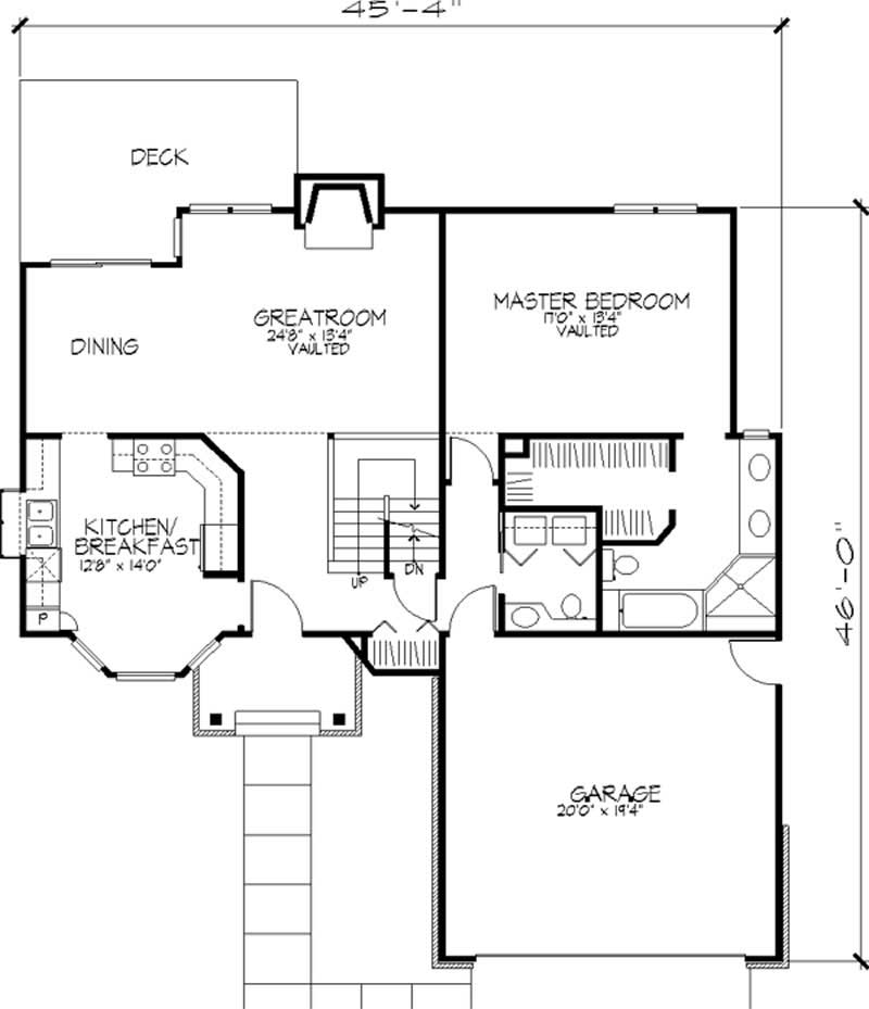Floor Plan First Story of Cape Cod Plan #146-2948