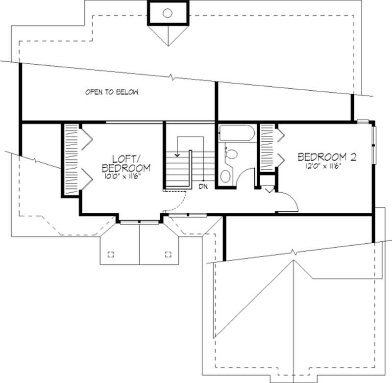 Floor Plan Second Story of Cape Cod Plan #146-2948