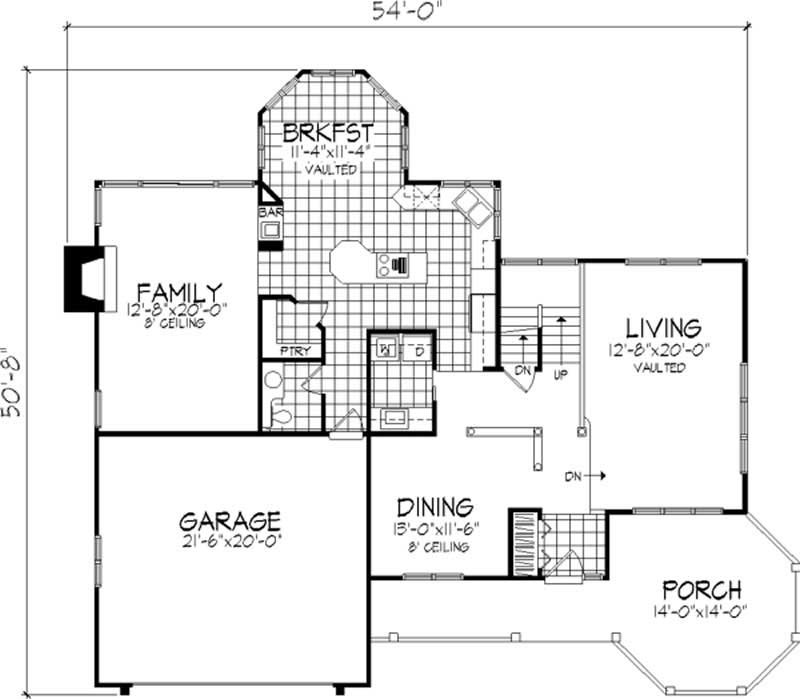 Floor Plan First Story of Country Plan #146-2949