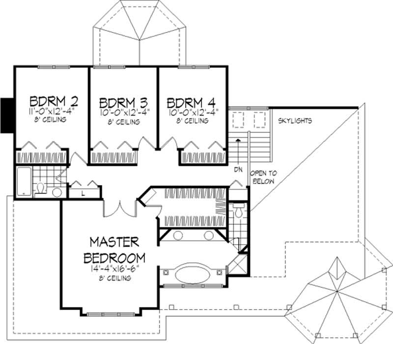 Floor Plan Second Story of Country Plan #146-2949
