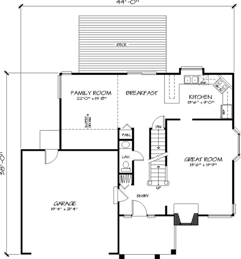 Floor Plan First Story of Country Plan #146-2951