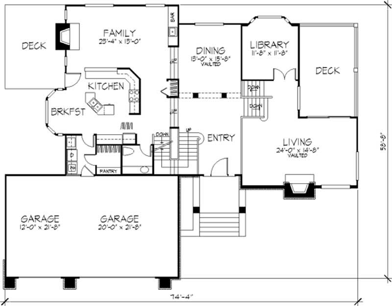 Floor Plan First Story of Cape Cod Plan #146-2953
