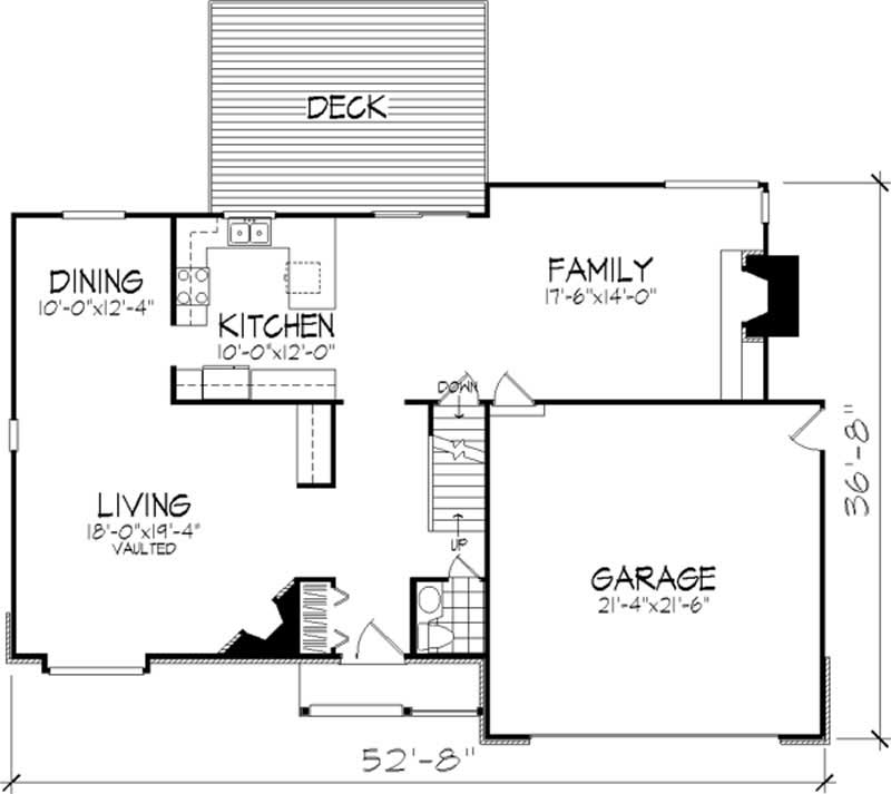Floor Plan First Story of Country Plan #146-2954