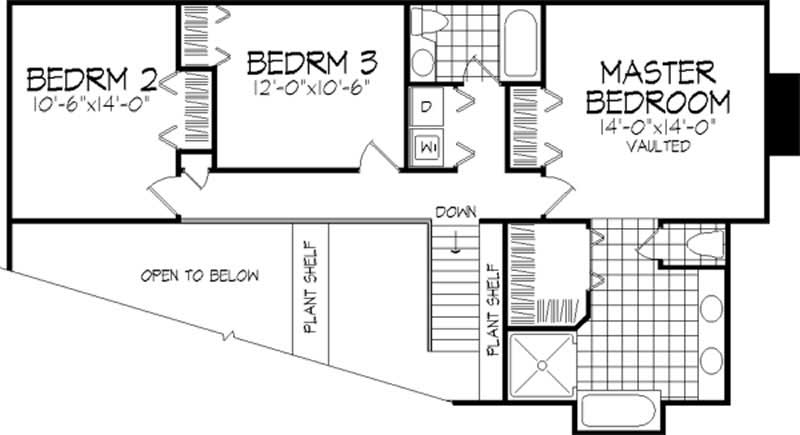 Floor Plan Second Story of Country Plan #146-2954