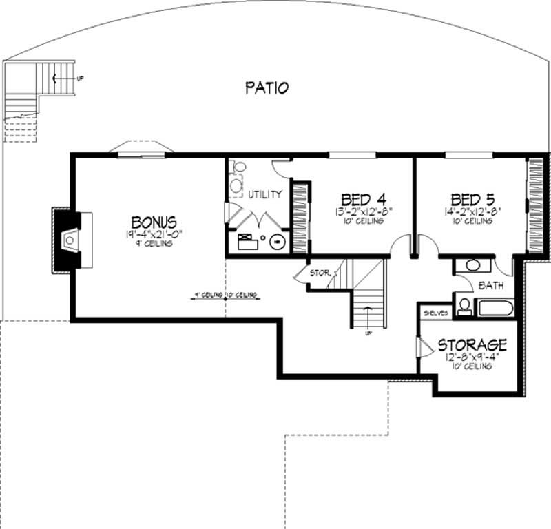 Floor Plan First Story of Colonial Plan #146-2958